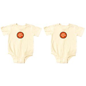 Stop Copying Me Twin Infant Snapsuits 6-12 mo